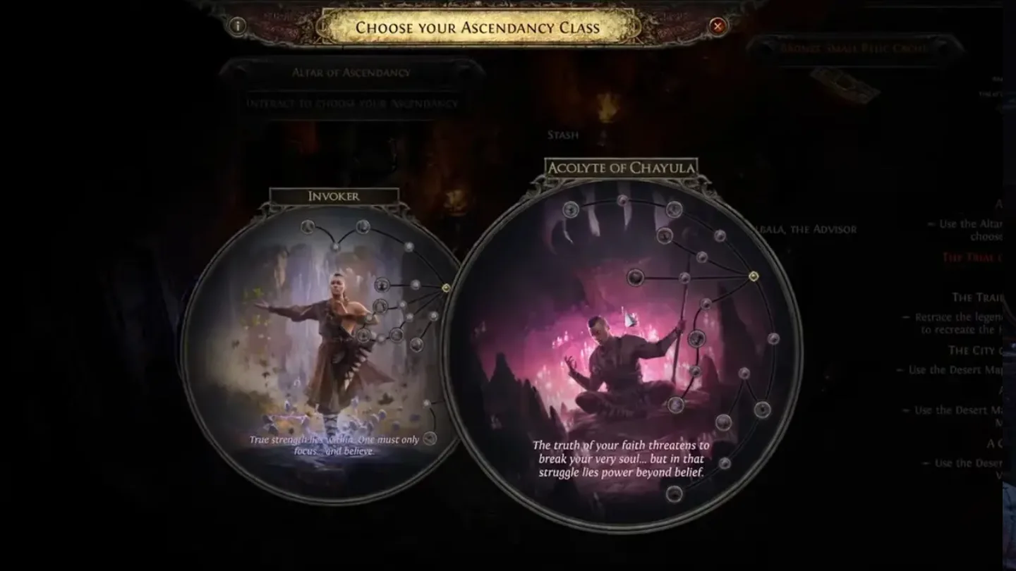 Altar of Ascension Ascendancy choice