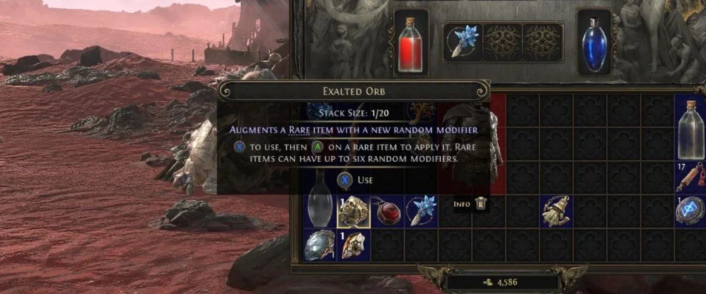 Rare item tooltip with its modifier list