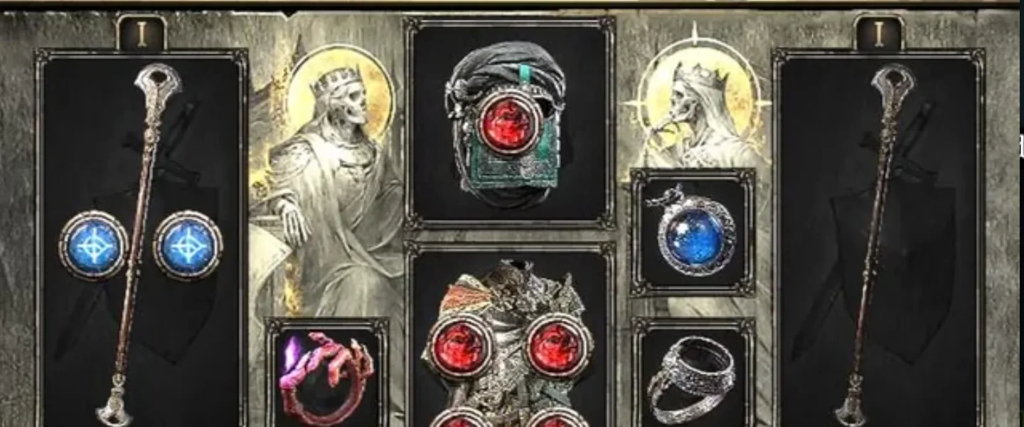 Socketed gear on the character panel